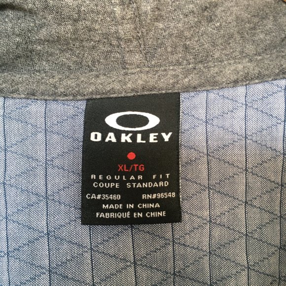 OAKLEY QUILTED BUTTON UP JACKET MENS WITH HOOD BLUE SIZE L - Picture 8 of 9